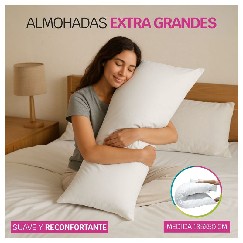 Almohada Extra Grande 135x50cm Blanco