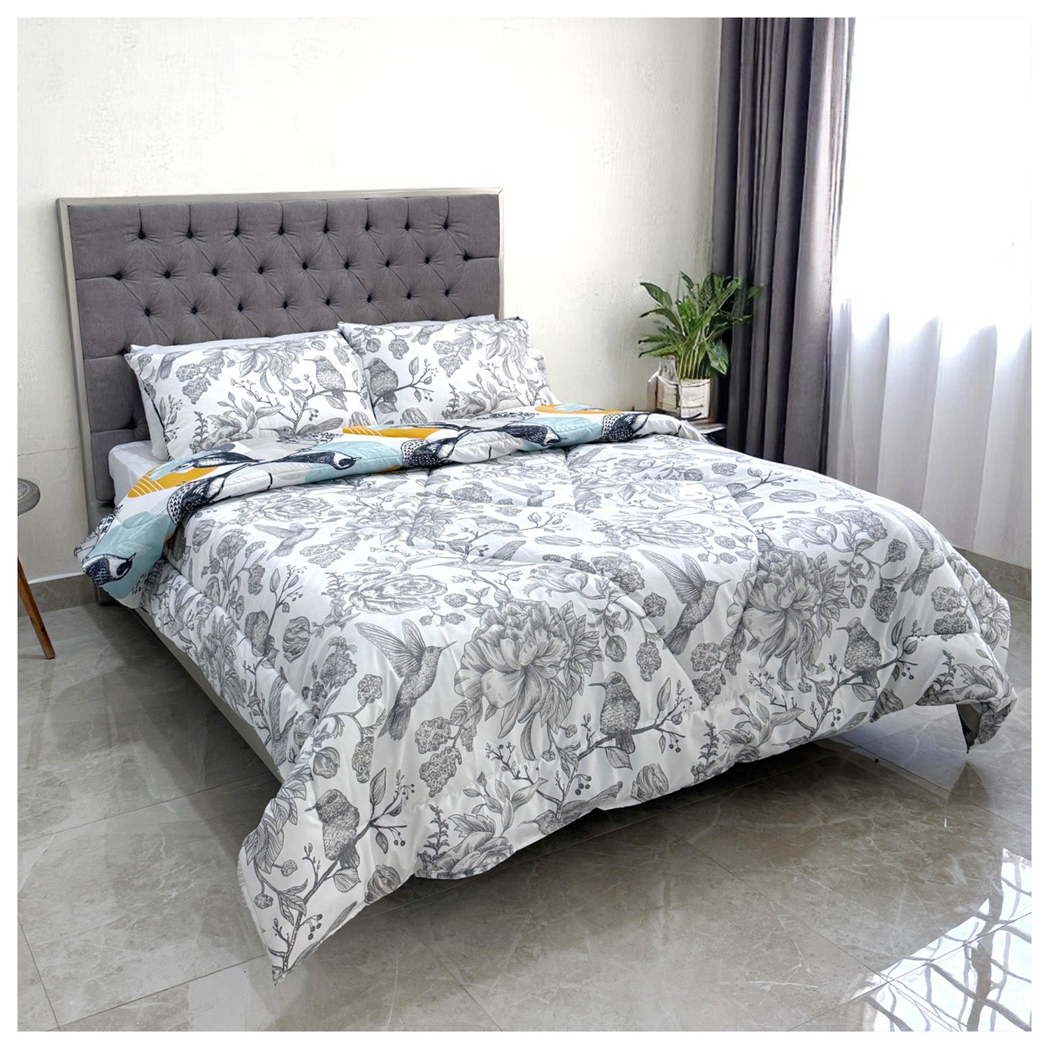 Edredón Doble Faz Estampado Alondra Cama Doble 140x190cm