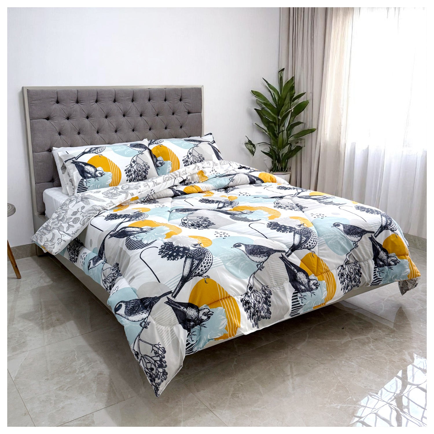Edredón Doble Faz Estampado Alondra Cama Doble 140x190cm