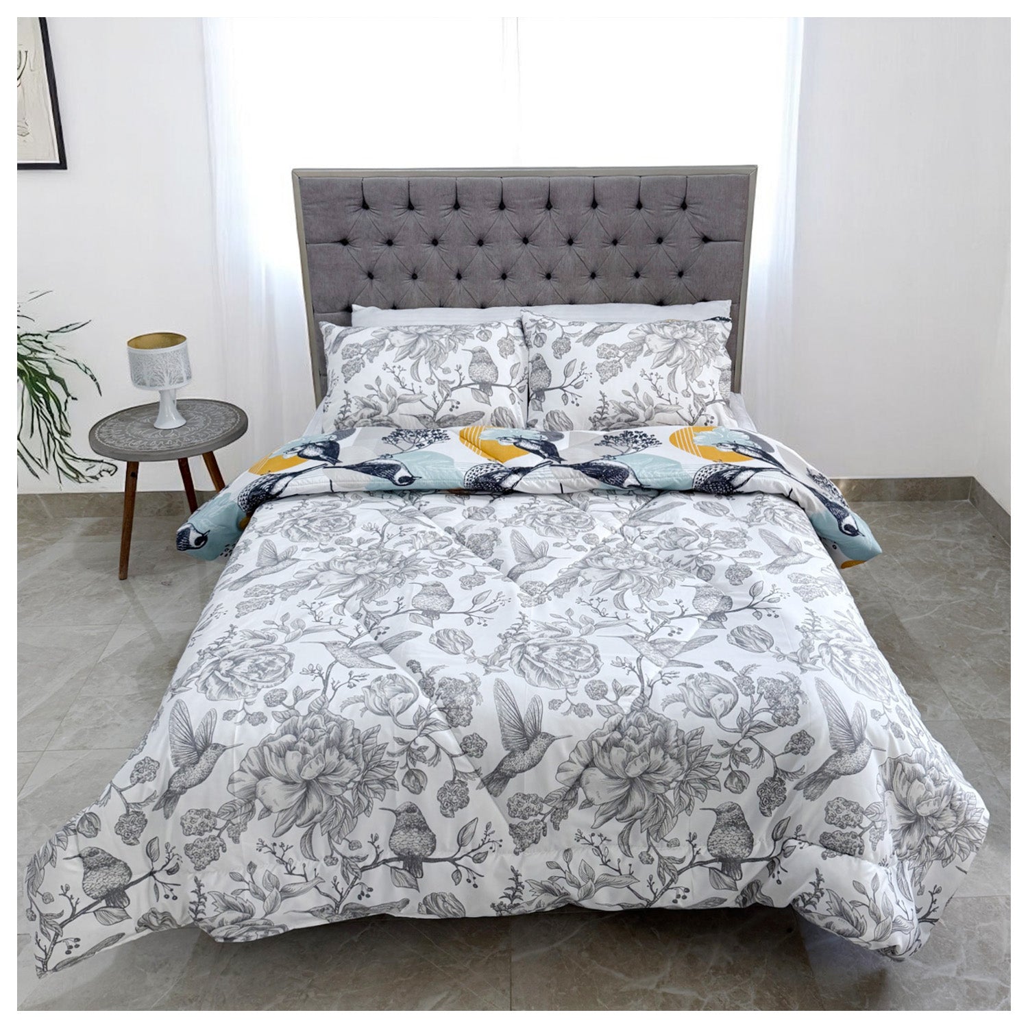 Edredón Doble Faz Estampado Alondra Cama Doble 140x190cm