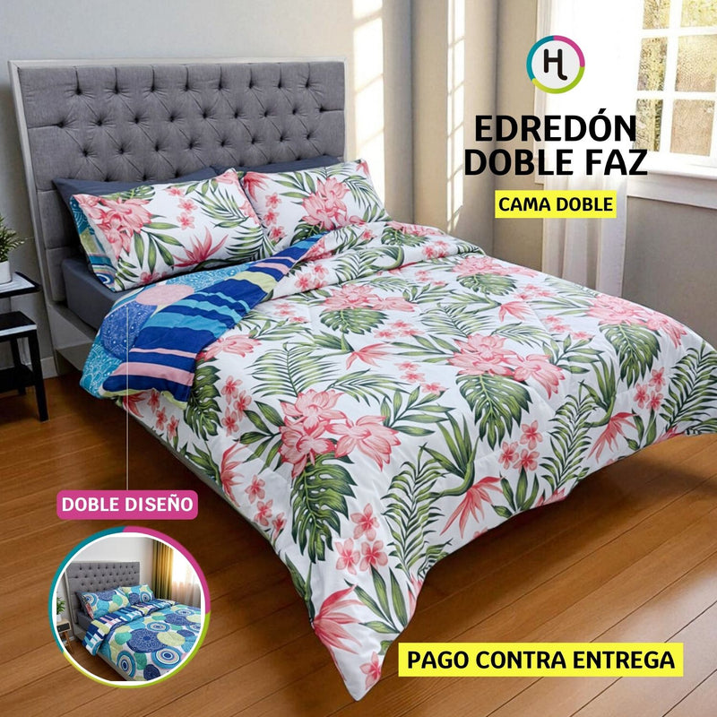 Edredón Doble Faz Mosaico Cama Doble 140x190cm