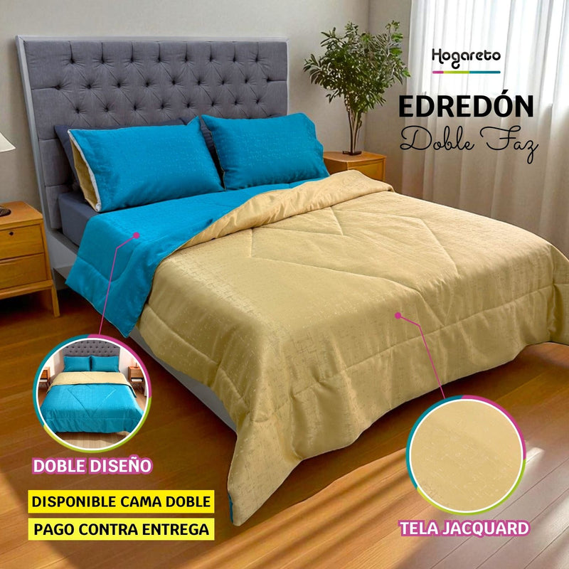 Edredón Doble Faz Oro Cama Doble 140x190cm