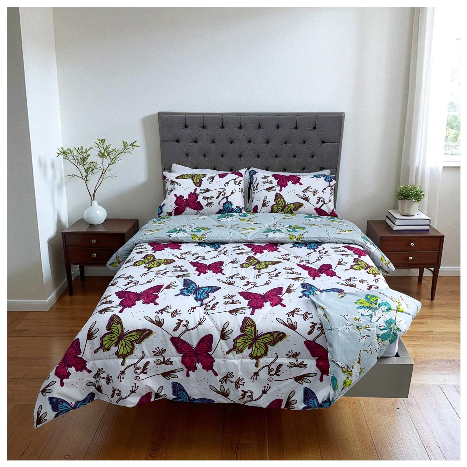 Edredón Doble Faz Primaveral Cama Doble 140x190cm