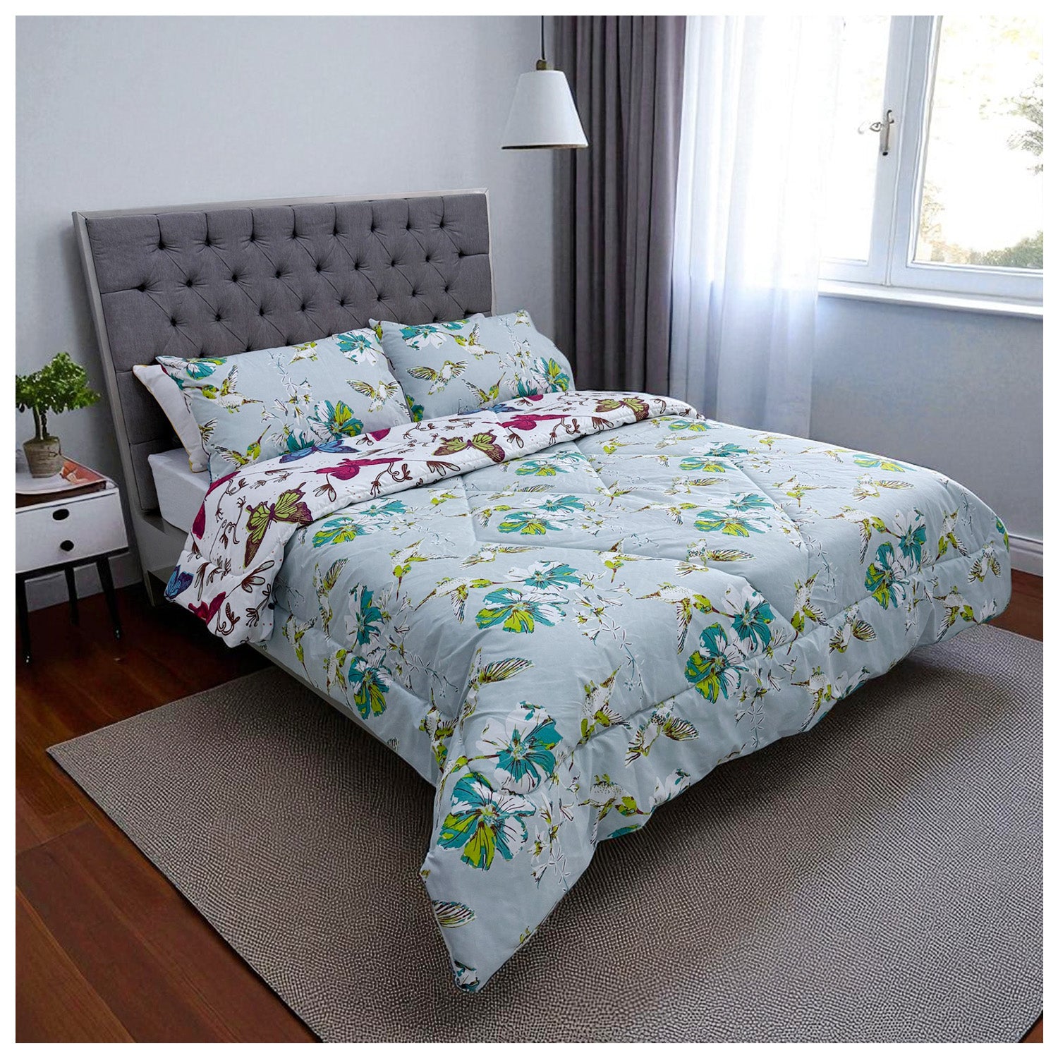 Edredón Doble Faz Primaveral Cama Doble 140x190cm