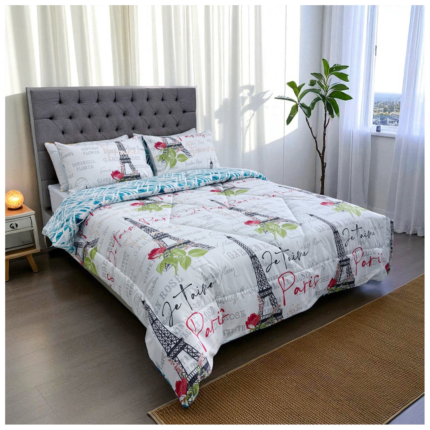 Edredón Doble Faz París Cama Doble 140x190cm