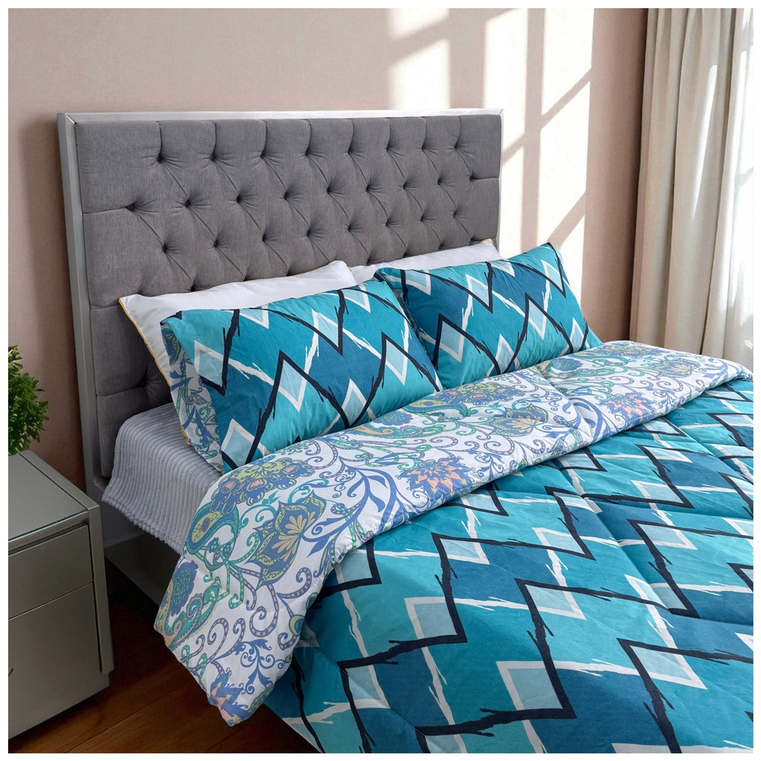 Edredón Doble Faz Bitral Cama Doble 140x190cm