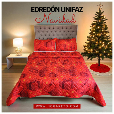 Edredón Unifaz Navidad Cama Doble 140x190cm 🎄