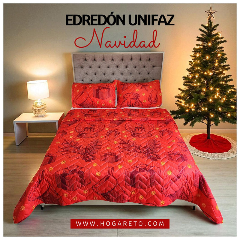 Edredón Unifaz Navidad Cama Doble 140x190cm 🎄