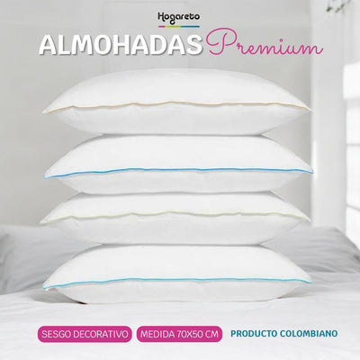 Almohadas Premium Sesgo Set x 4