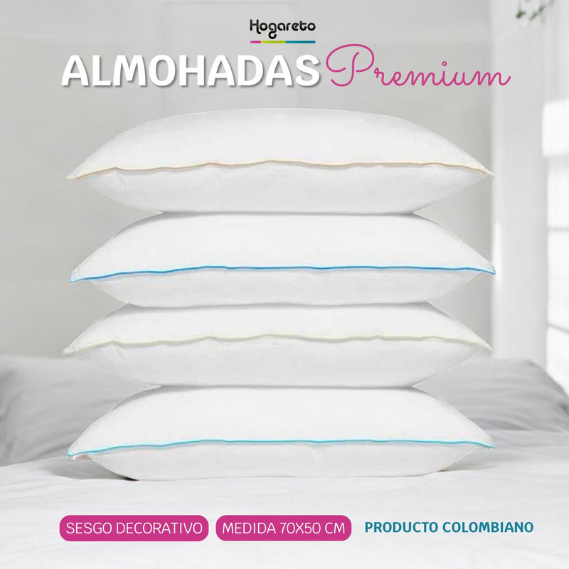 Almohadas Premium Sesgo Set x 4