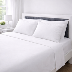 Juego de Sábanas Blancas Polialgodón 180 Hilos