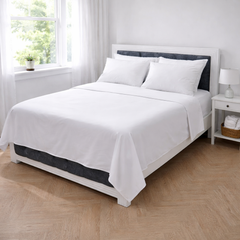 Juego de Sábanas Blancas Polialgodón 180 Hilos