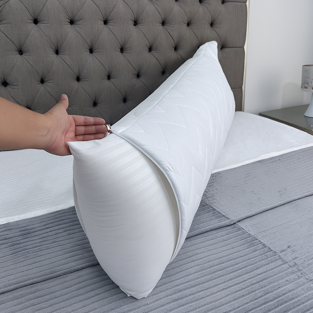 Set x 2 Protectores De Almohada Acolchado 135x50 Con Cierre