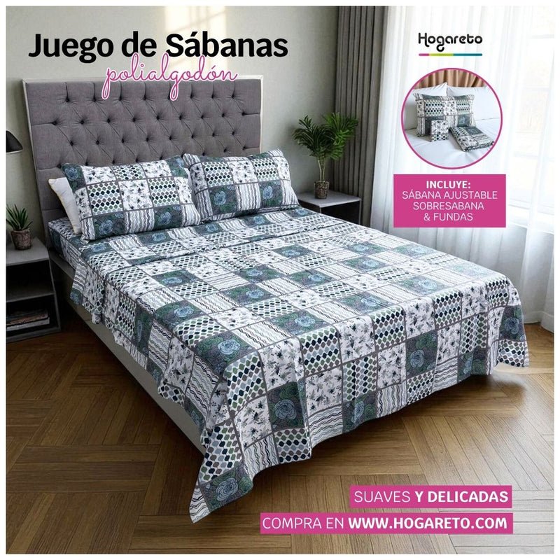 Juego de Sábanas Amalia Polialgodón de 180 Hilos