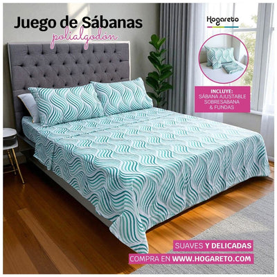 Juego de Sábanas Marina Polialgodón de 180 Hilos