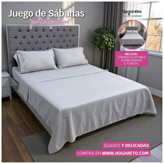 Juego de Sábanas Taupe Polialgodón de 180 Hilos