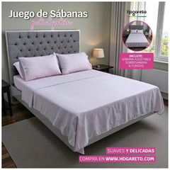 Juego de Sábanas Lila Polialgodón de 180 Hilos