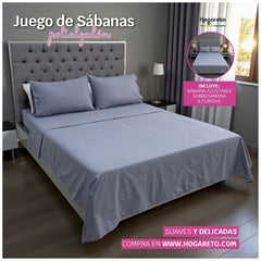 Juego de Sábanas Silver Polialgodón de 180 Hilos