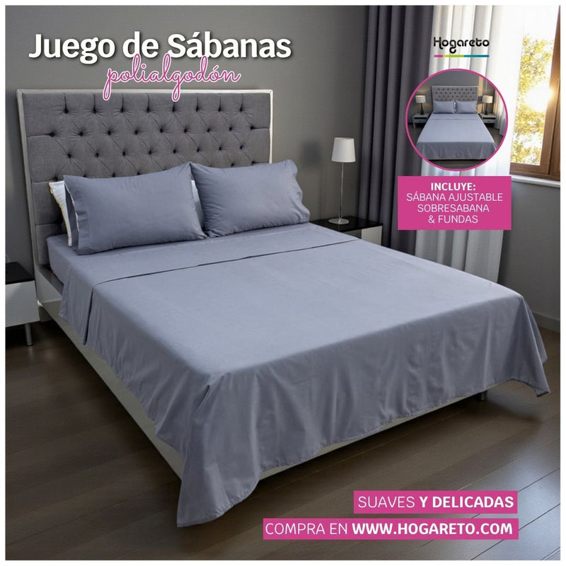 Juego de Sábanas Silver Polialgodón de 180 Hilos