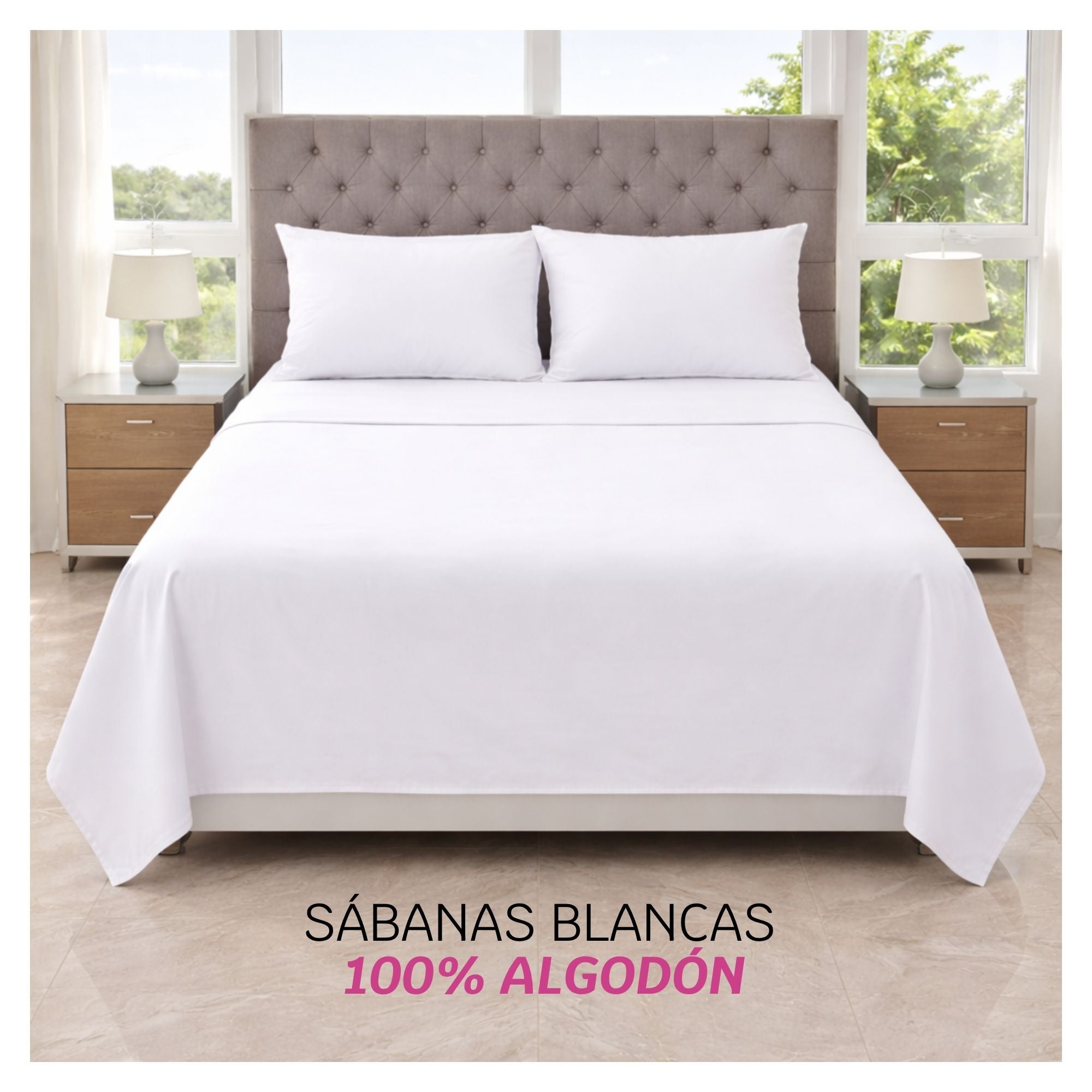 Sábanas 100% algodón 400 Hilos  - Antifluido