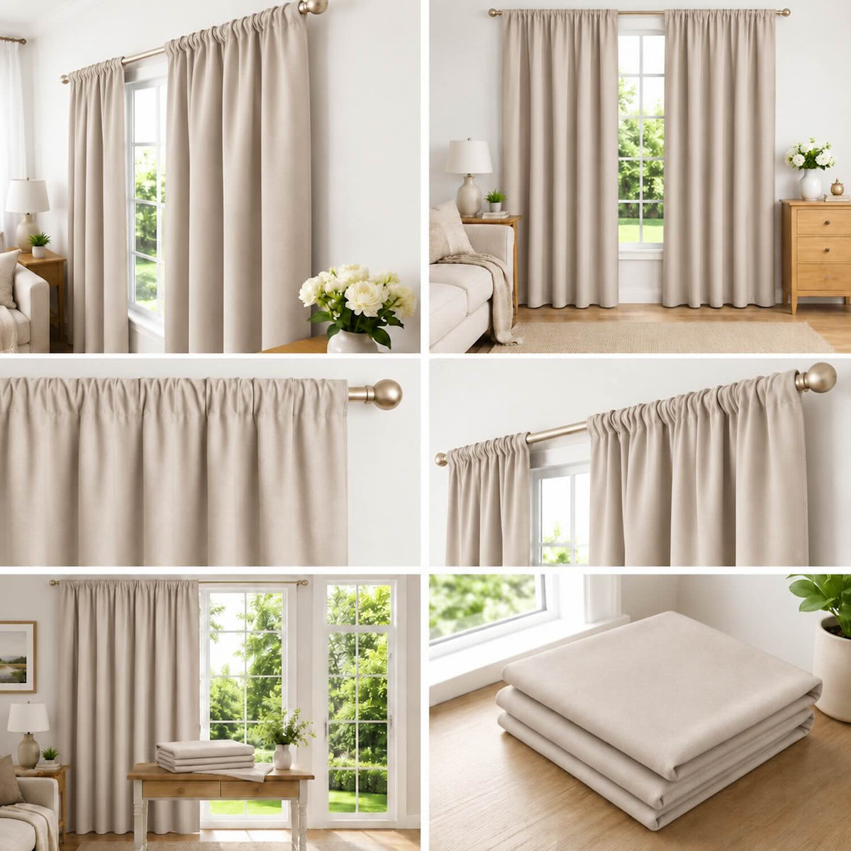 Cortinas 100% Blackout Taupe – Privacidad Total - 270x220cm