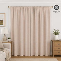 Cortinas 100% Blackout Camel– Privacidad Total - 270x220cm