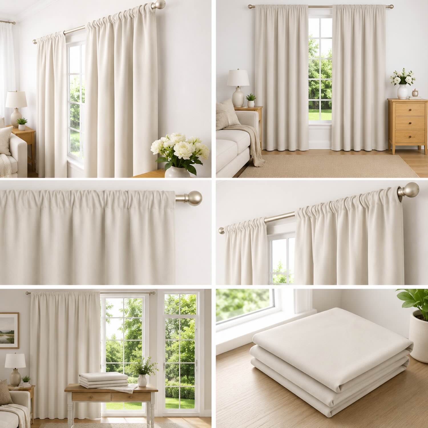 Cortinas 100% Blackout Beige– Privacidad Total - 270x220cm