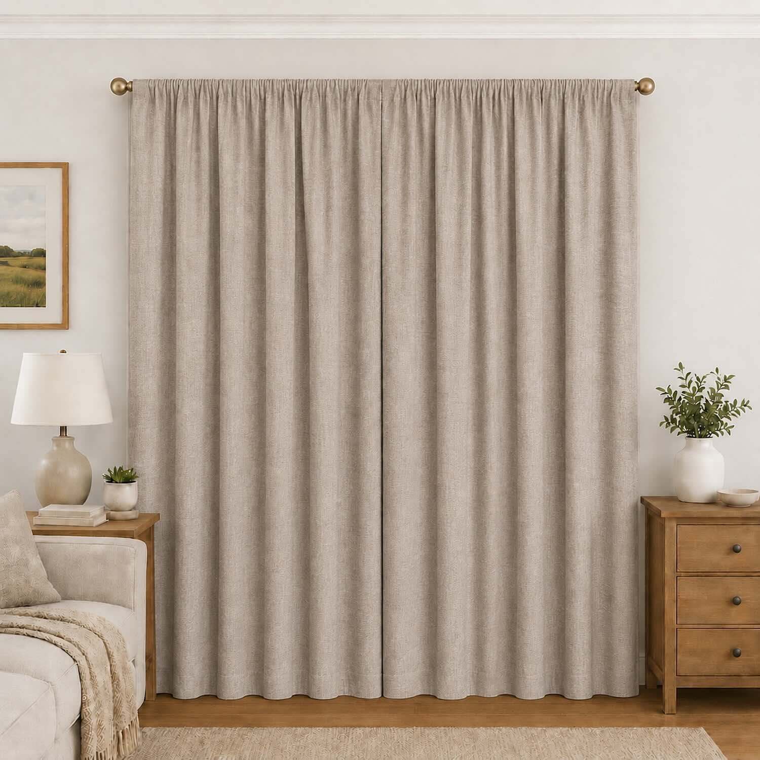 Cortinas 100% Blackout Taupe Jaspe– Privacidad Total - 270x220cm