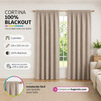 Cortinas 100% Blackout Taupe Jaspe– Privacidad Total - 270x220cm
