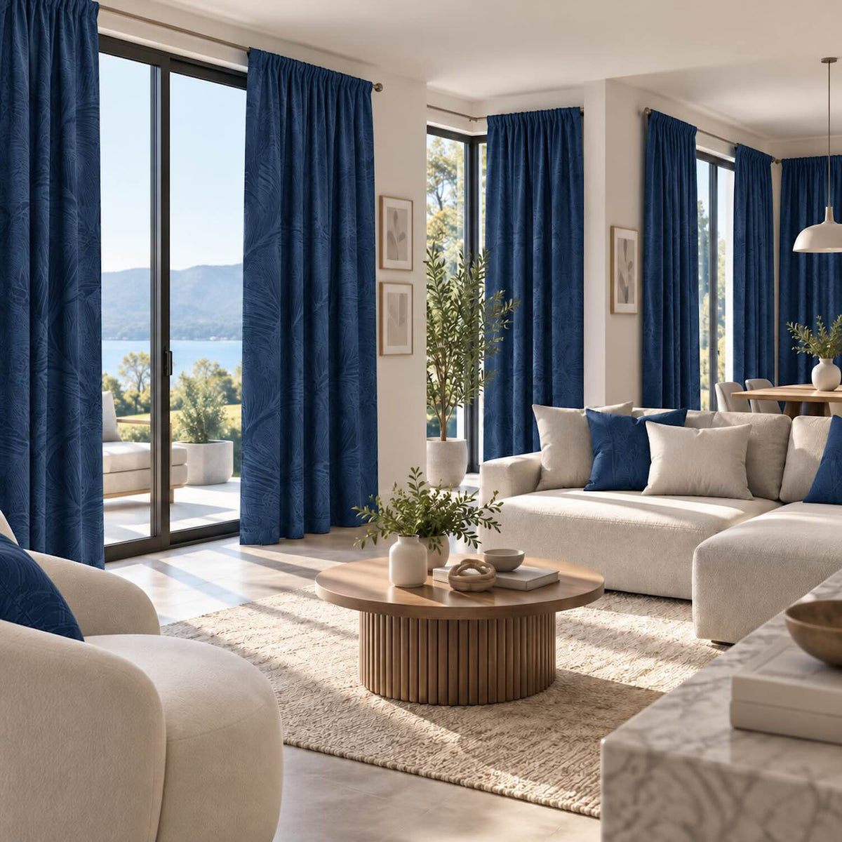 Cortinas Jacquard Diseño Hojas- 270x220cm