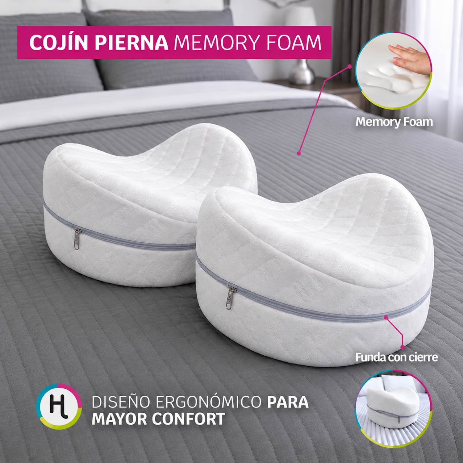 Cojín Soporte de Piernas Memory Foam