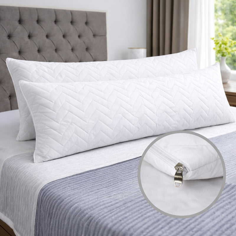 Set x 2 Protectores De Almohada Acolchado 135x50 Con Cierre