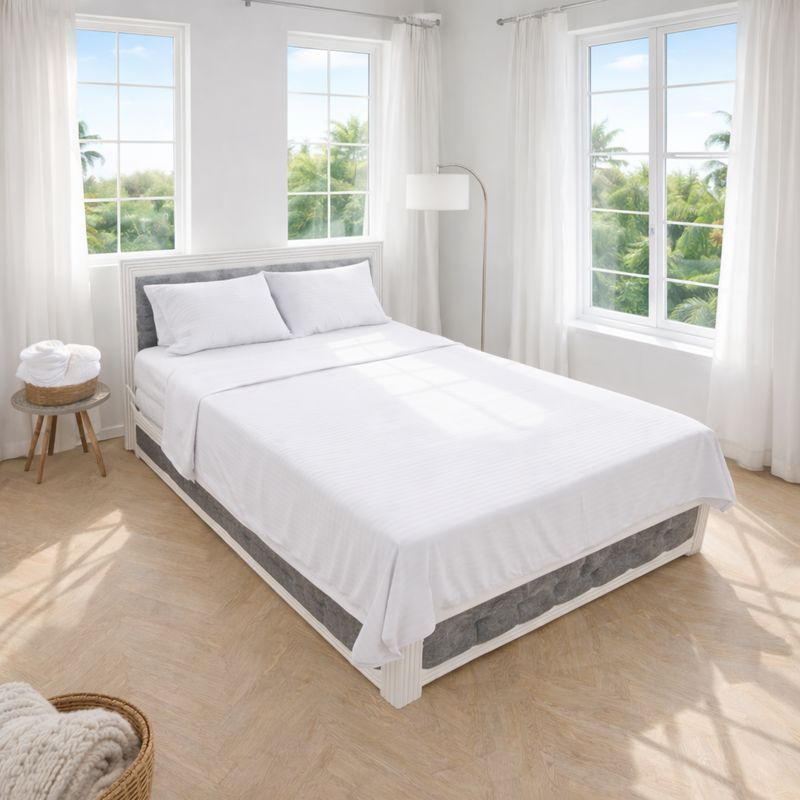 Juego de Sábanas Blancas en Microfibra Suave