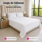 Juego de Sábanas Blancas en Microfibra Suave