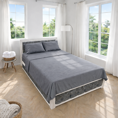 Juego de Sábanas Gris en Microfibra Suave