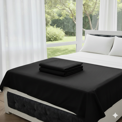 Juego de Sábanas Negras en Microfibra Suave