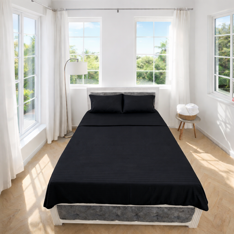 Juego de Sábanas Negras en Microfibra Suave