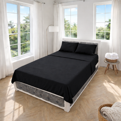 Juego de Sábanas Negras en Microfibra Suave