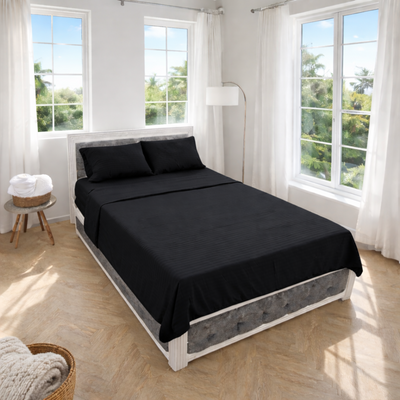Juego de Sábanas Negras en Microfibra Suave