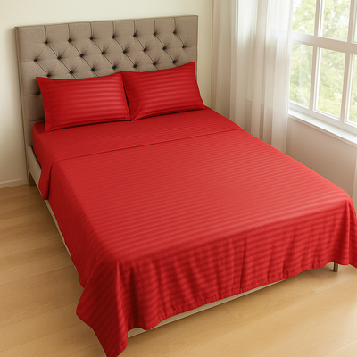 Juego de Sábanas Cama Doble 140x190cm Rojo