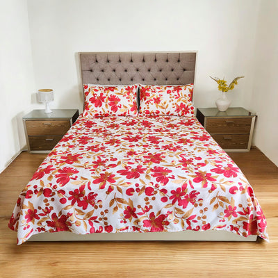 Juegos de Sábanas Cama Doble 140x190cm Flor