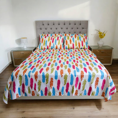 Juego de Sábanas Cama Doble 140x190cm Plumas