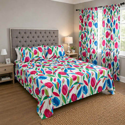 Juego de Sábanas + Cortinas Tulipán