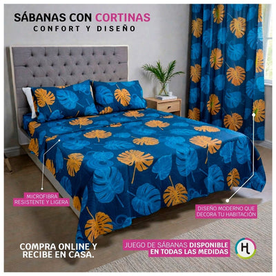 Juego de Sábanas + Cortinas Monstera