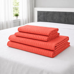 Juego de Sábanas Cama Doble 140x190cm Salmón en Microfibra Suave