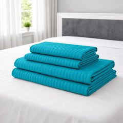 Juego de Sábanas Cama Doble 140x190cm Turquesa en Microfibra Suave