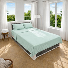 Juego de Sábanas Cama Doble 140x190cm Menta en Microfibra Suave