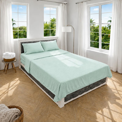Juego de Sábanas Cama Doble 140x190cm Menta en Microfibra Suave