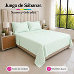 Juego de Sábanas Menta en Microfibra Suave