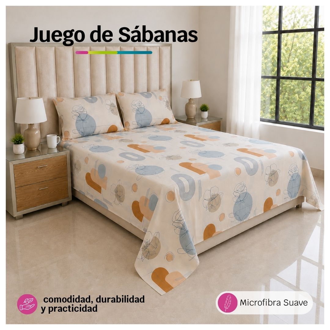 Juego de Sábanas Flora en Microfibra Suave